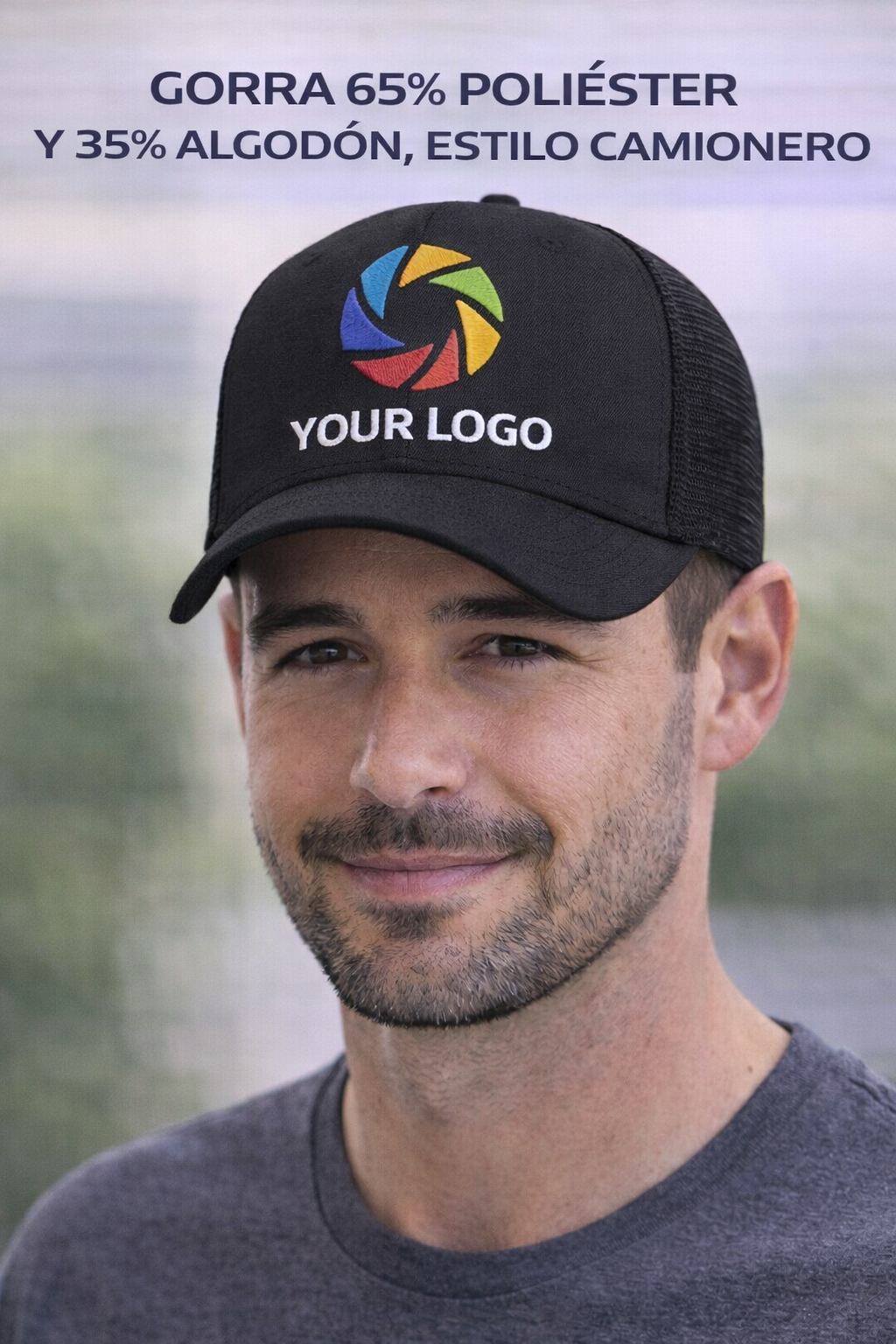 Gorra estilo camionero personalizada con logo